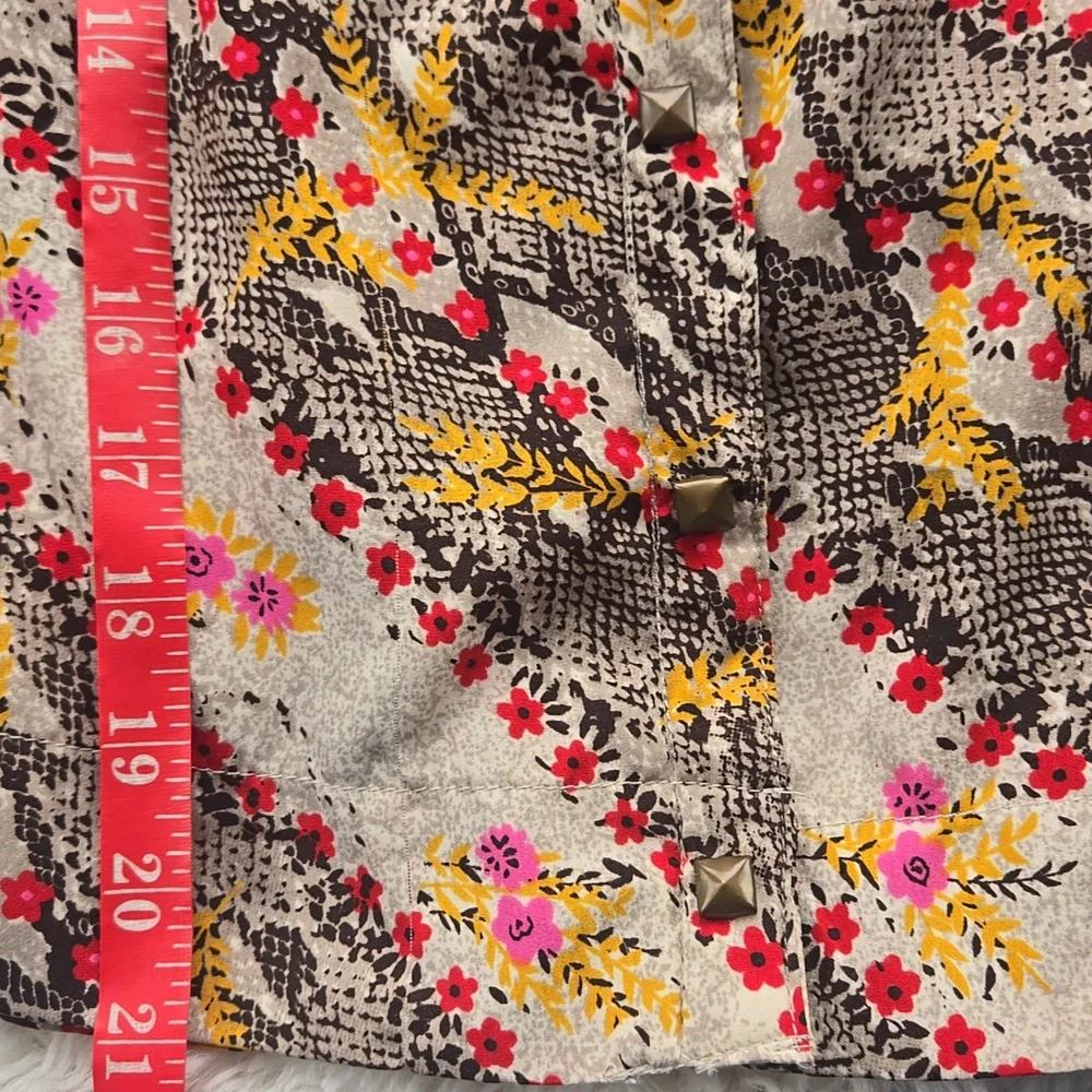 Billabong Designers Closet Satiny Snakeskin Floral Racerback Tank Small - Picture 4 of 9